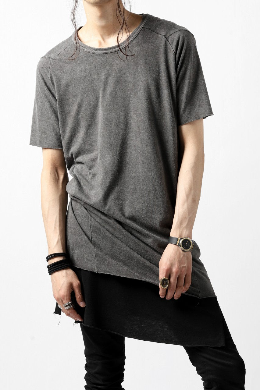 A.F ARTEFACT MULTI PANELED T-SHIRT / DYED COTTON JERSEY (GREY)