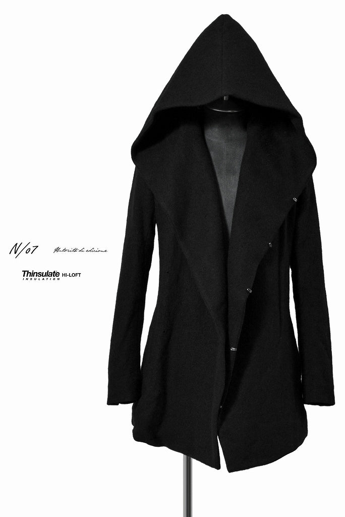 N/07 "tukang sulap" [wool filling | Thinsulate Hi-Loft hooded coat] (BLACK)