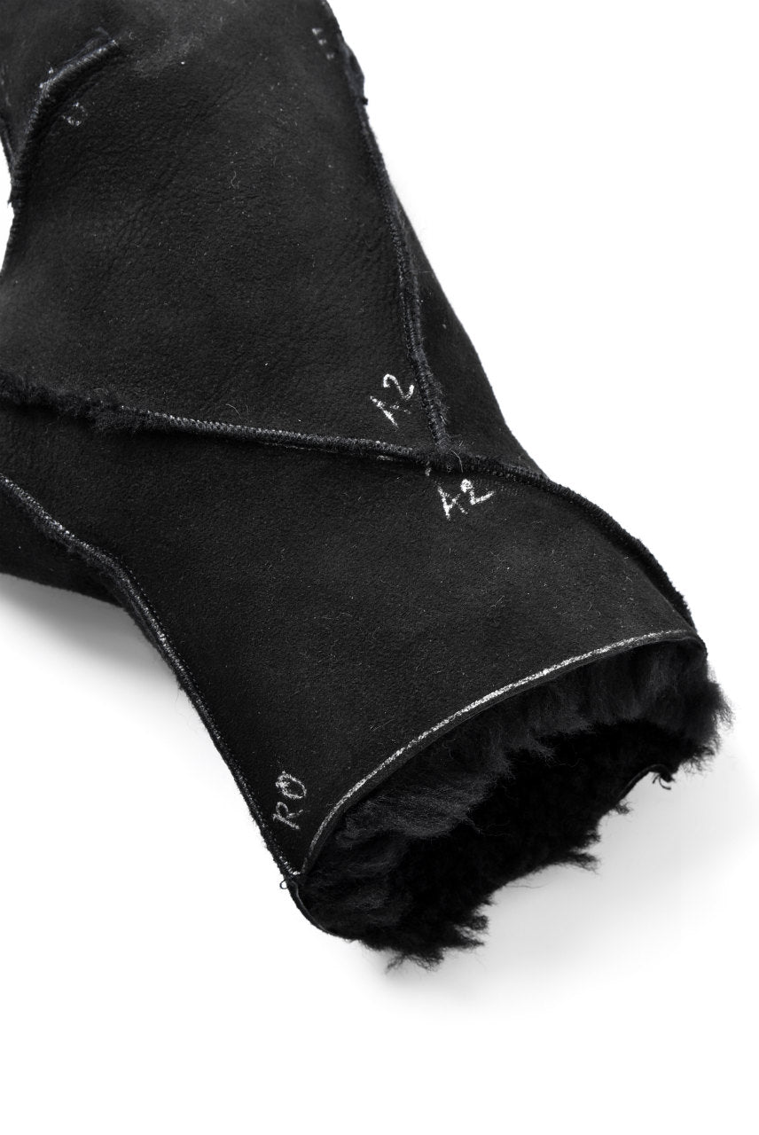 Load image into Gallery viewer, LEON EMANUEL BLANCK exclusive DISTORTION MITTEN GLOVES / CURLY MERINO SHEARLING (BLACK)