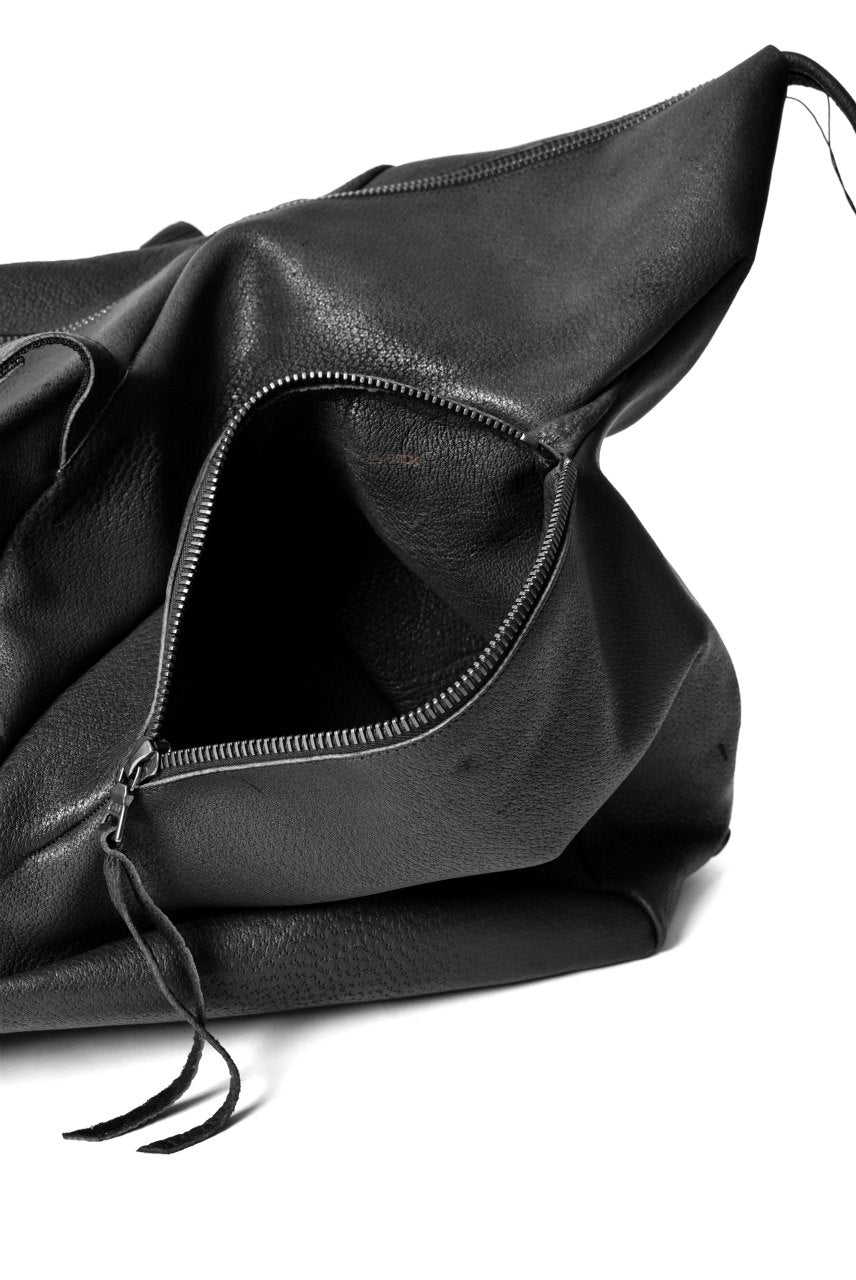 Load image into Gallery viewer, LEON EMANUEL BLANCK DISTORTION WEEKENDER 3WAY BAG / WILD BOAR LEATHER (BLACK)