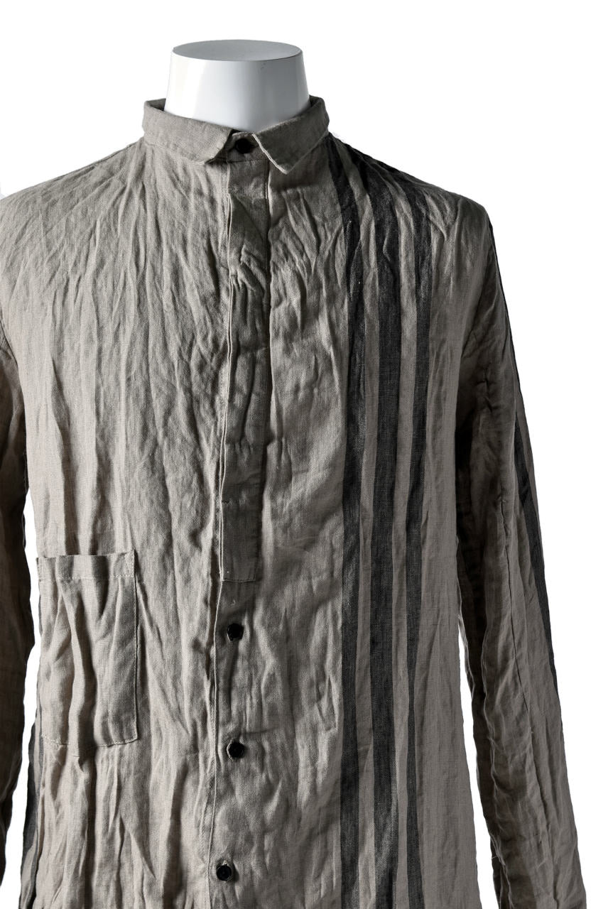 Load image into Gallery viewer, Aleksandr Manamis DARK SAND STRIPE LONG SHIRT