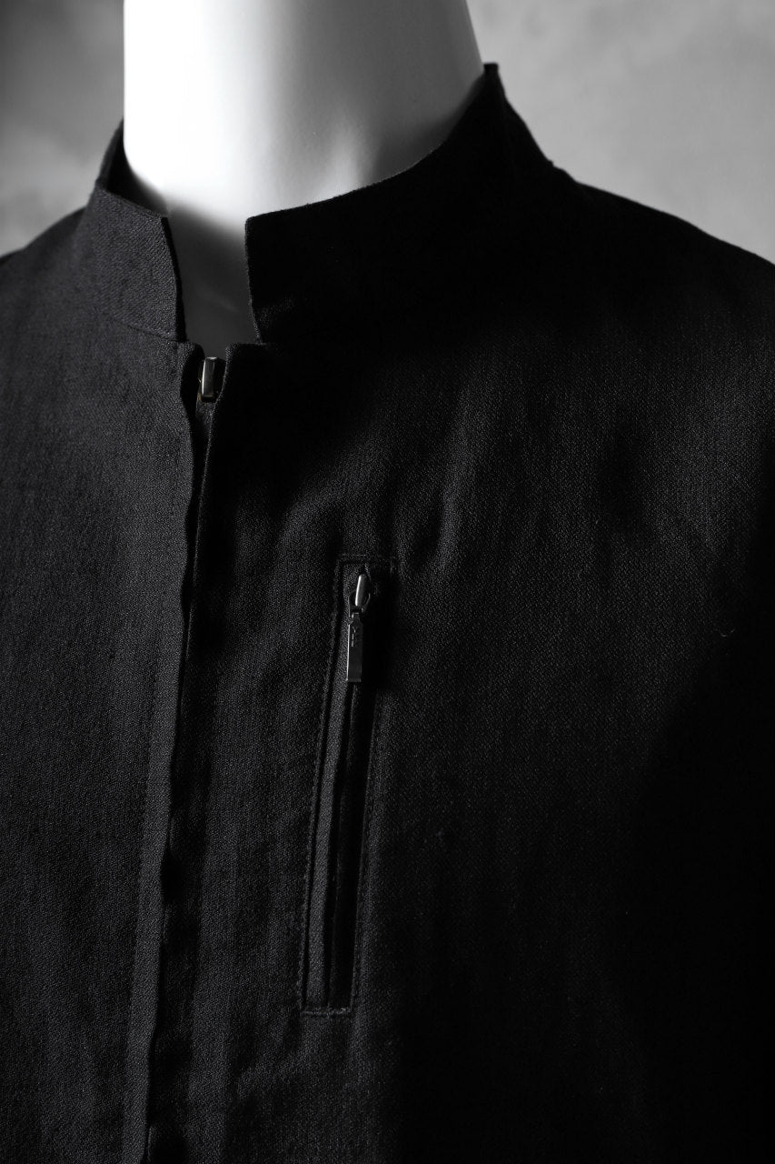 Load image into Gallery viewer, blackcrow riders zip jacket / linen&amp;nylon woven (black)
