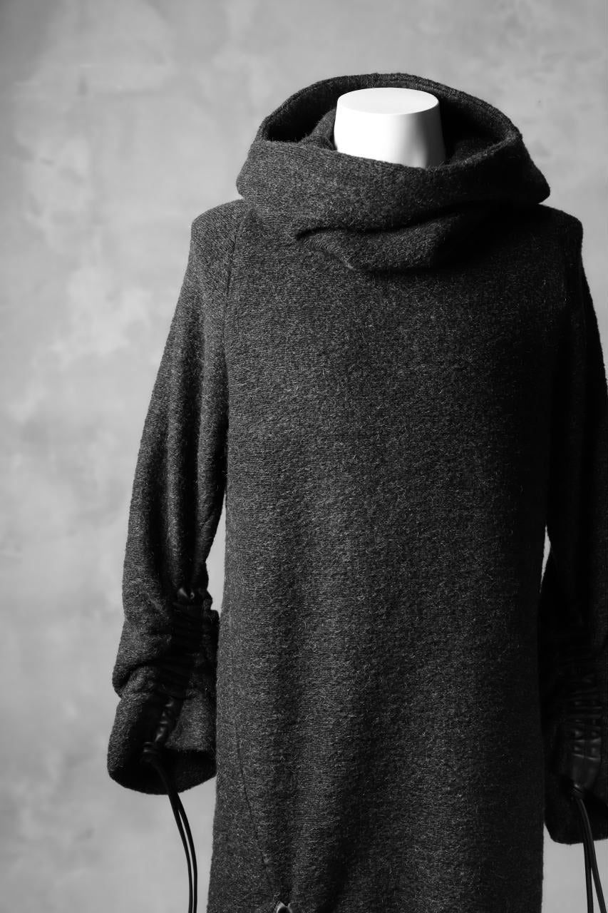 SOSNOVSKA exclusive DRAPED COCOON LONGSLEEVE HOODIE KNIT  (GREY)