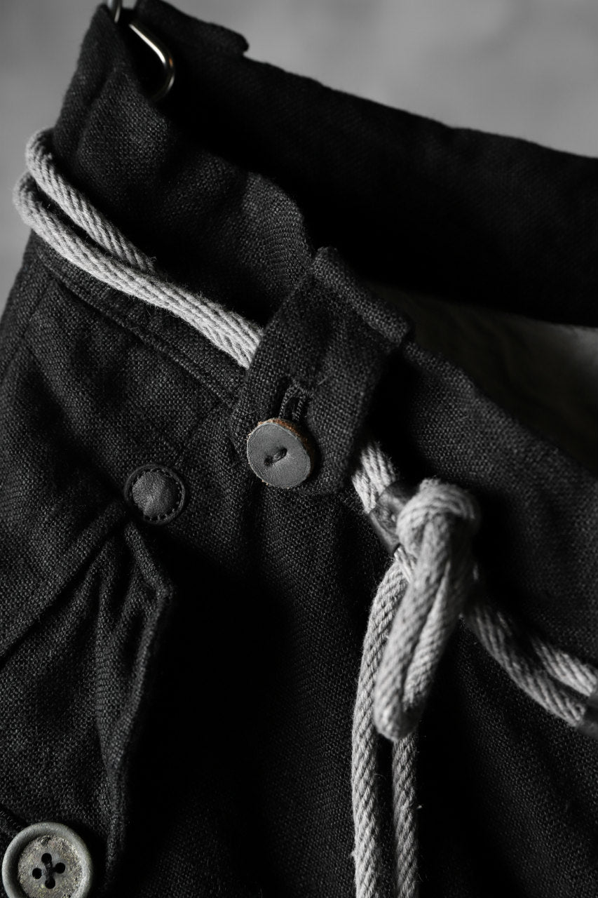 daska "d-25" cargo pocket pants / combi linen (BLACK + GREY)