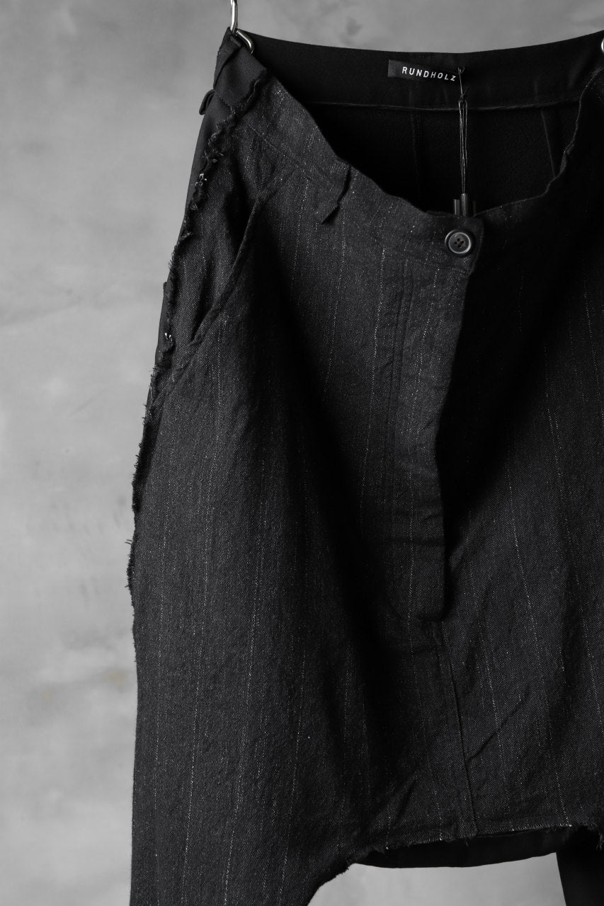 RUNDHOLZ STRIPE SARROUEL TROUSERS / switching fablic (ANTHRACITE)