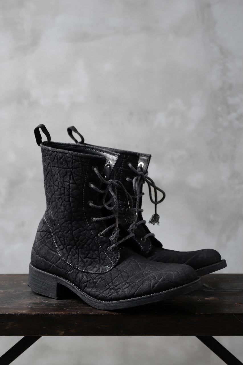 Load image into Gallery viewer, ierib exclusive LOGGER lace up boots / african elephant hand dyed (BLACK)