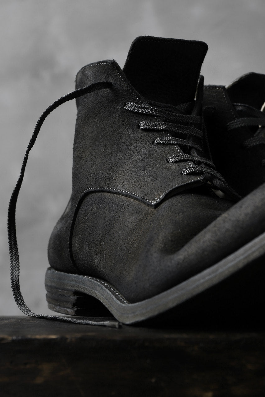 prtl "one make" Lace Up Boots (JAPAN Cow Reversed Leather / Hand Dyed BLACK)