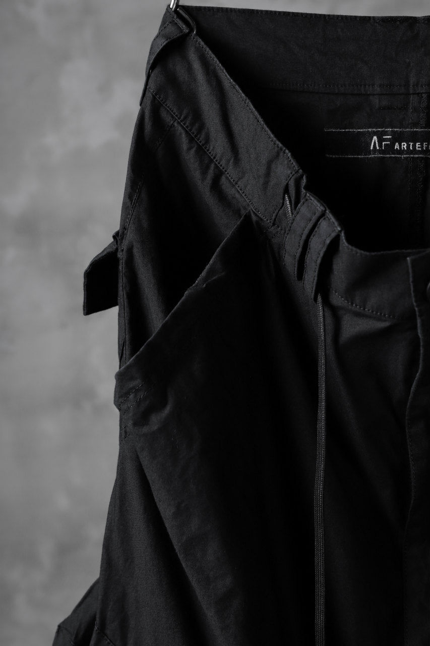 A.F ARTEFACT MILITARY SAROUEL WIDE PANTS / ZIP DOUBLE STRUCTURE (BLACK)