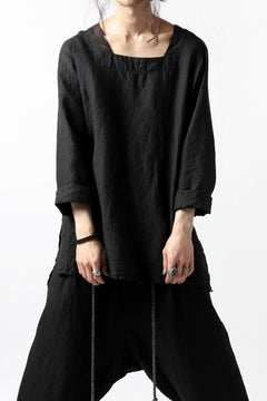 Load image into Gallery viewer, _vital square neck tunica tops / organic linen (BLACK)