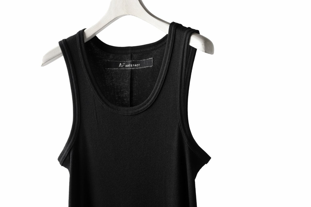 A.F ARTEFACT LONG TANK TOP / COTTON RIB (BLACK)