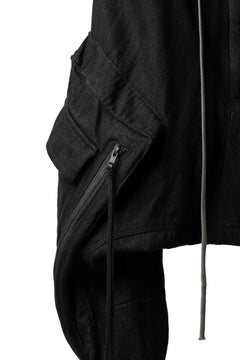Load image into Gallery viewer, A.F ARTEFACT HEAVY CROTCH CARGO PANTS / LOW COUNT DENIM (BLACK)