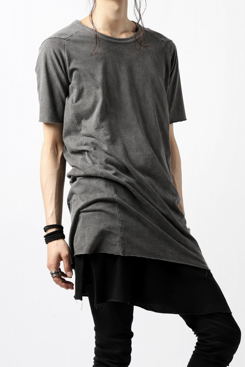 A.F ARTEFACT MULTI PANELED T-SHIRT / DYED COTTON JERSEY (GREY)