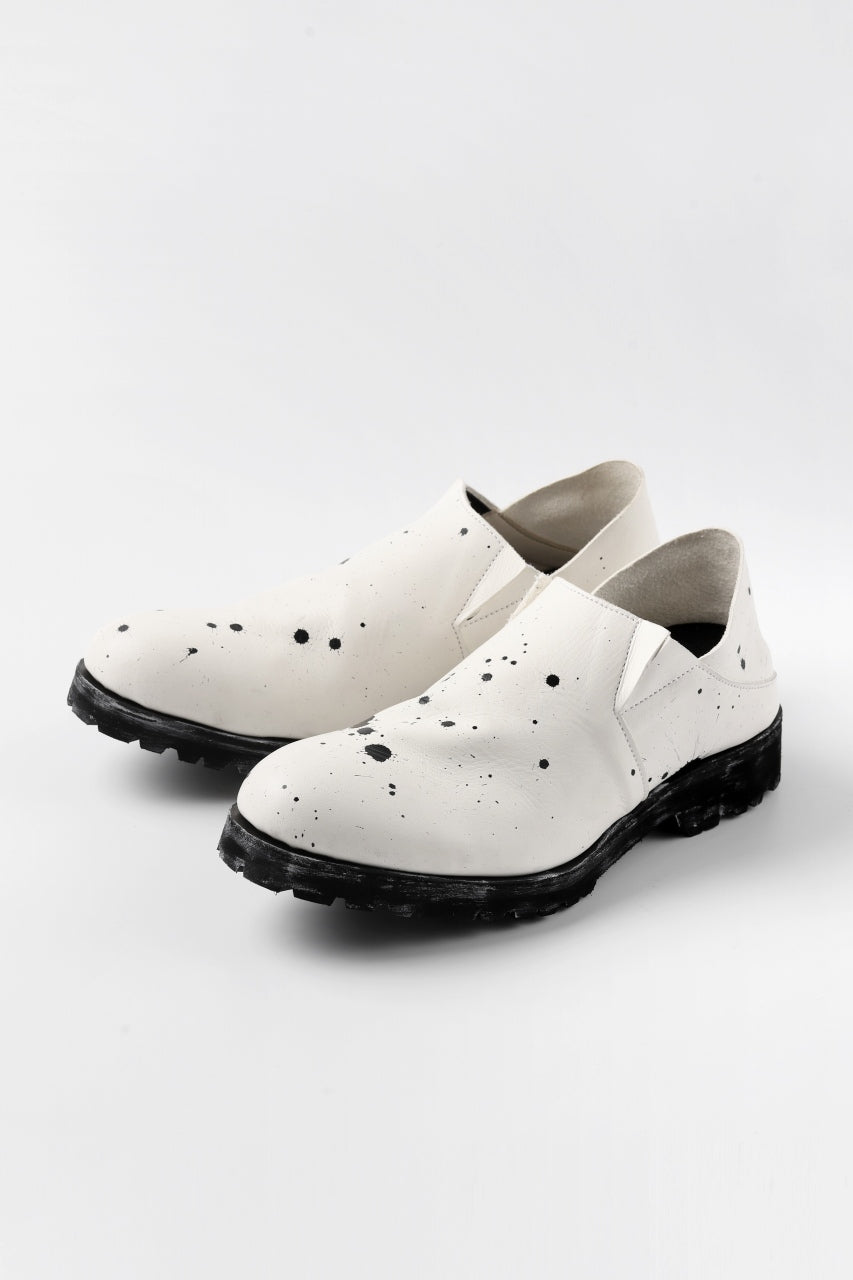 Portaille exclusive PL5 VB Slipon Shoes / Oiled Steer handpainted (WHITE)