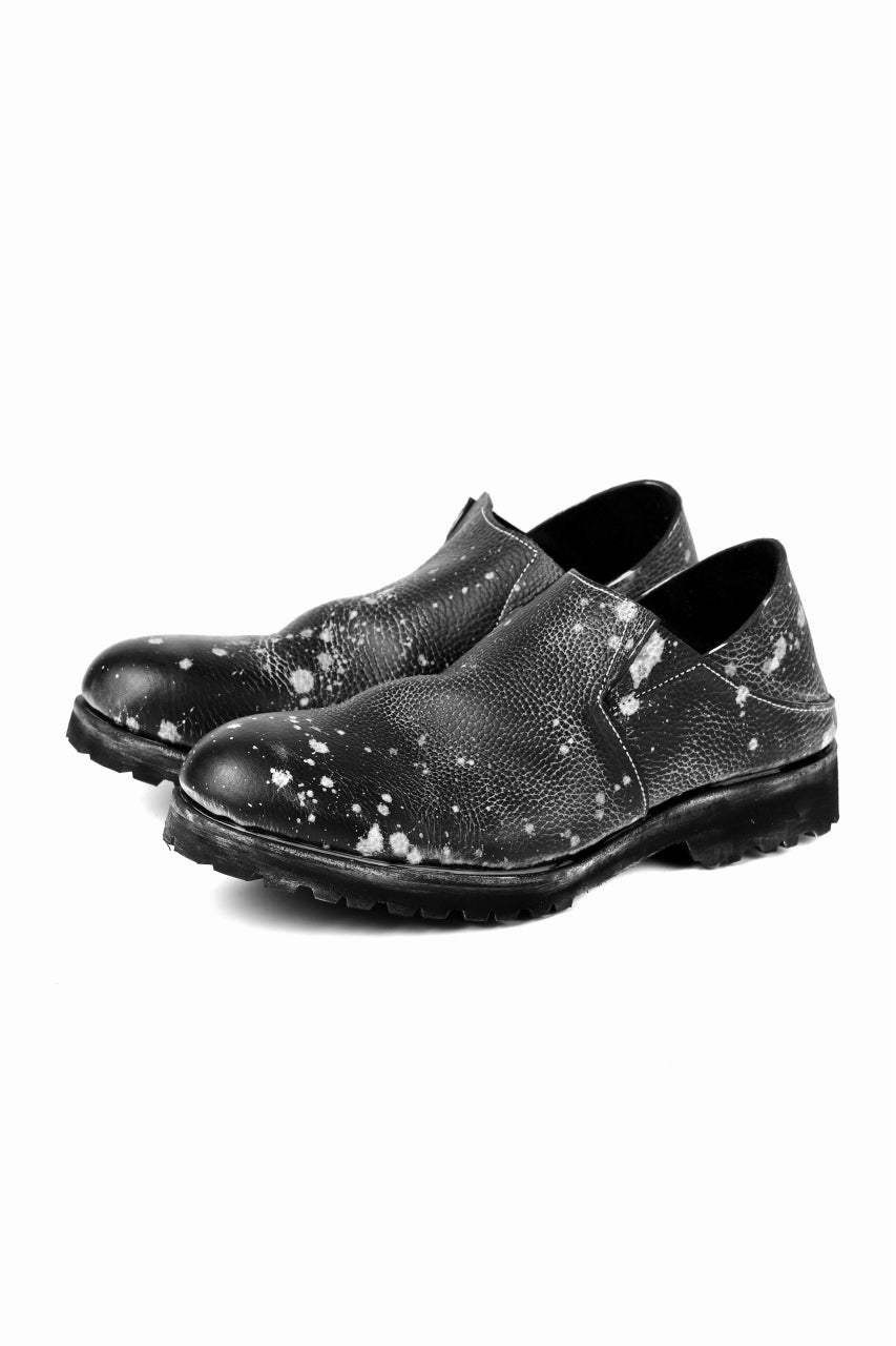 Portaille exclusive PL5 VB Slipon Shoes / Oiled Kip handpainted (BLACK)