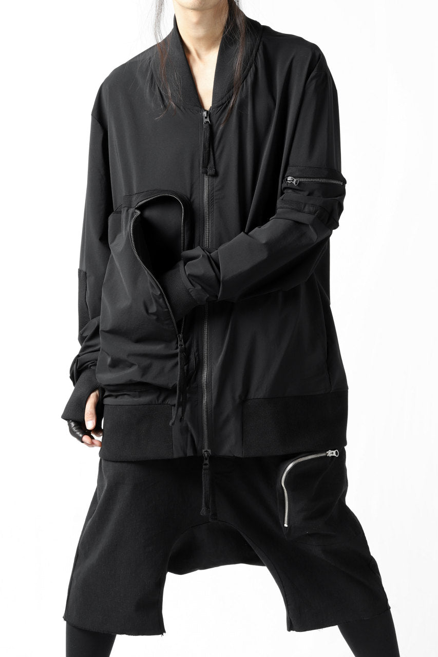 画像をギャラリービューアに読み込む, thomkrom RADICAL ZIP-POC TECH BOMBER JACKET (BLACK)