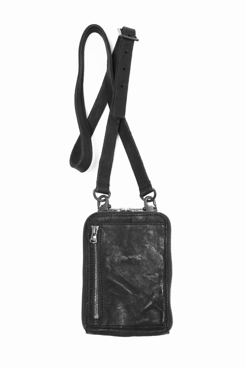 画像をギャラリービューアに読み込む, ISAMU KATAYAMA BACKLASH PORTABLE BAG / DOUBLE-SHOULDER OBJECT DYED (BLACK) ※