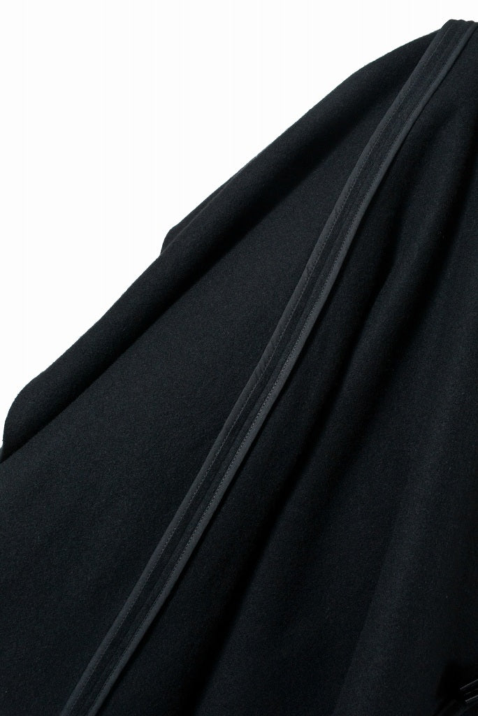 N/07  middle coat "tunicam" [stretch knit melton | hi neck anatomy] (BLACK)