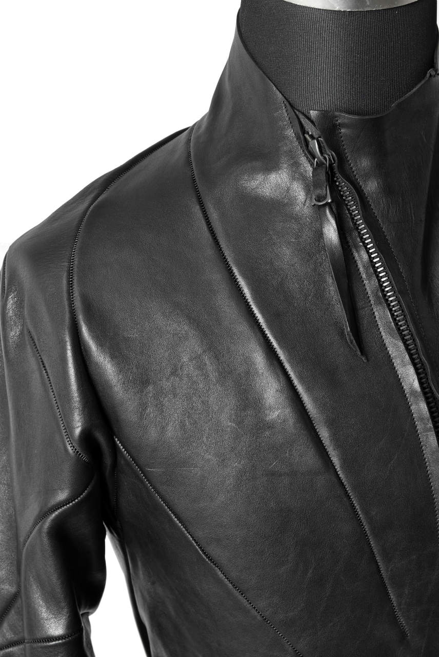 Load image into Gallery viewer, LEON EMANUEL BLANCK DISTORTION AVIATOR LEATHER JACKET / GUIDI OILED HORSE (BLACK)