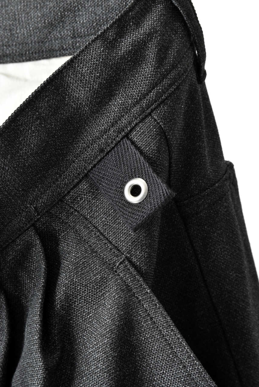 N/07 exclusive Three Dimensional Wide Pants Tuck/Dart Detail (GREY)