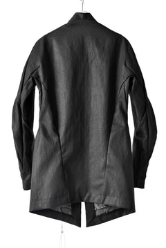 画像をギャラリービューアに読み込む, LEON EMANUEL BLANCK FORCED SHORT BLAZER JACKET with LAPEL / PLAIN STITCH / RESINATED CL-TWILL (BLACK)