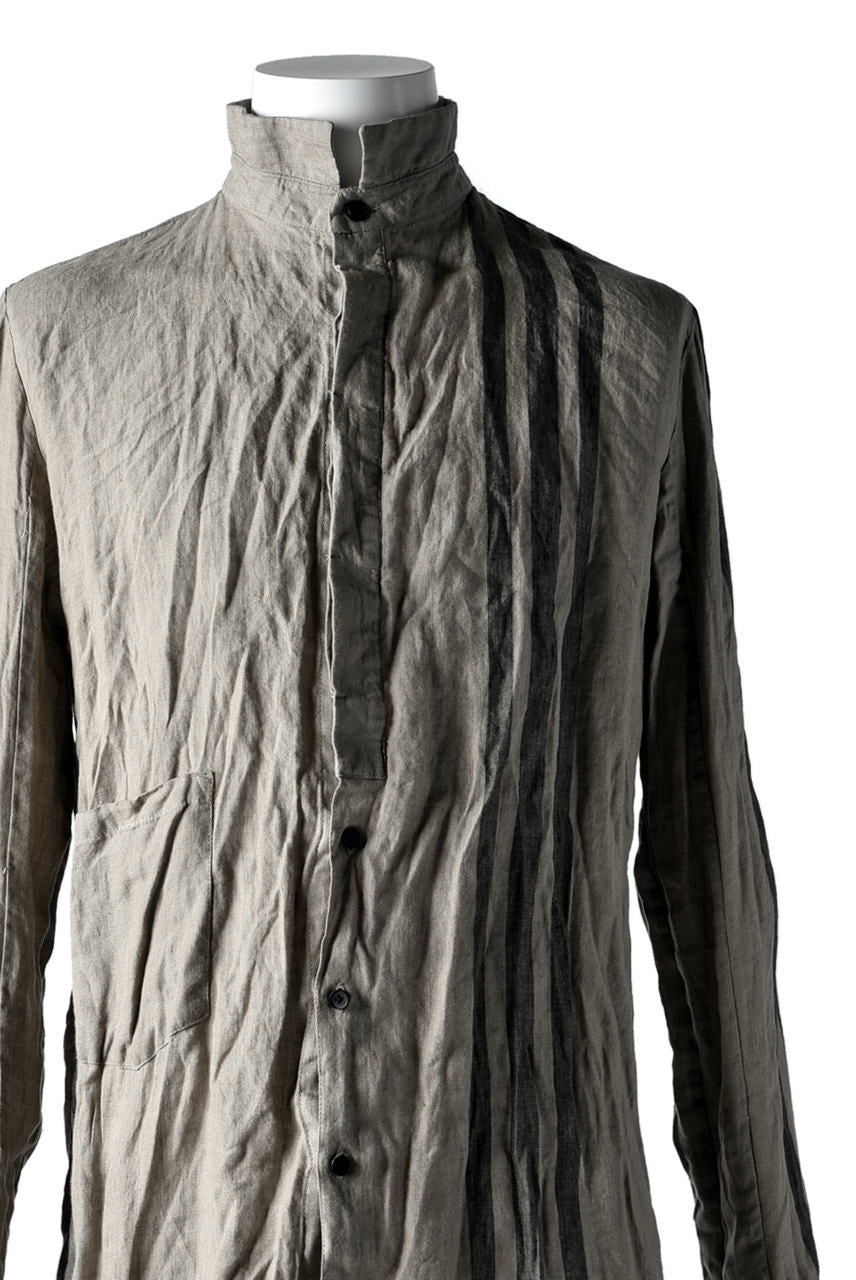 Load image into Gallery viewer, Aleksandr Manamis DARK SAND STRIPE LONG SHIRT