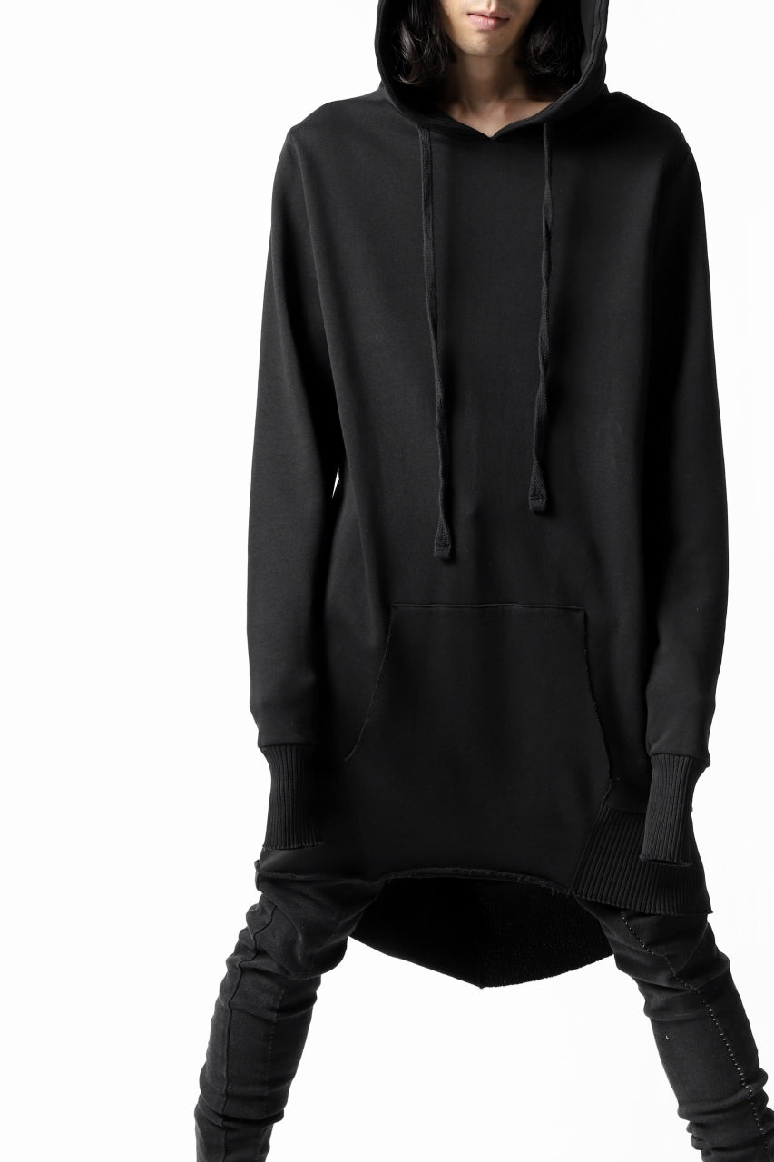 thomkrom BRUSHED BACK LONG HOODIE / FRENCH-TERRY (BLACK)