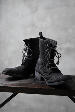 Load image into Gallery viewer, ierib exclusive LOGGER lace up boots / african elephant hand dyed (BLACK)