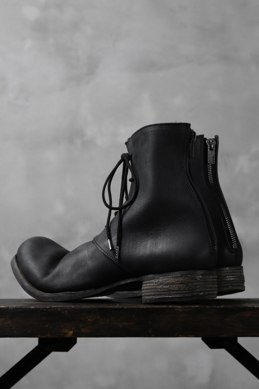 Portaille exclusive PL20 Laced Zip Boots (FILED STEER / BLACK)