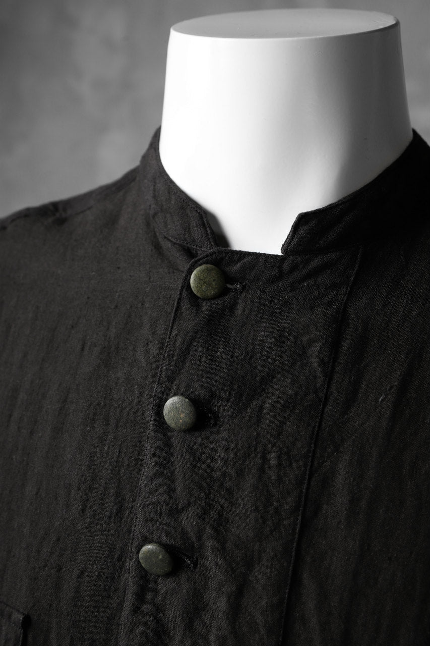 daska "vincent" painter-smock shirt / light linen (BLACK)