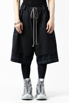 画像をギャラリービューアに読み込む, A.F ARTEFACT CHECKED COMBI SARROUEL SHORTS (BLACK×GREY)