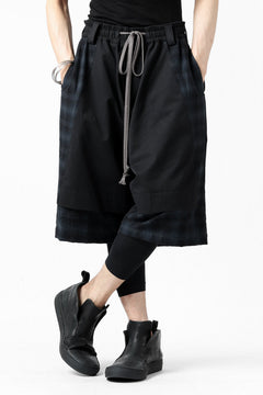 画像をギャラリービューアに読み込む, A.F ARTEFACT CHECKED COMBI SARROUEL SHORTS (BLACK×GREY)