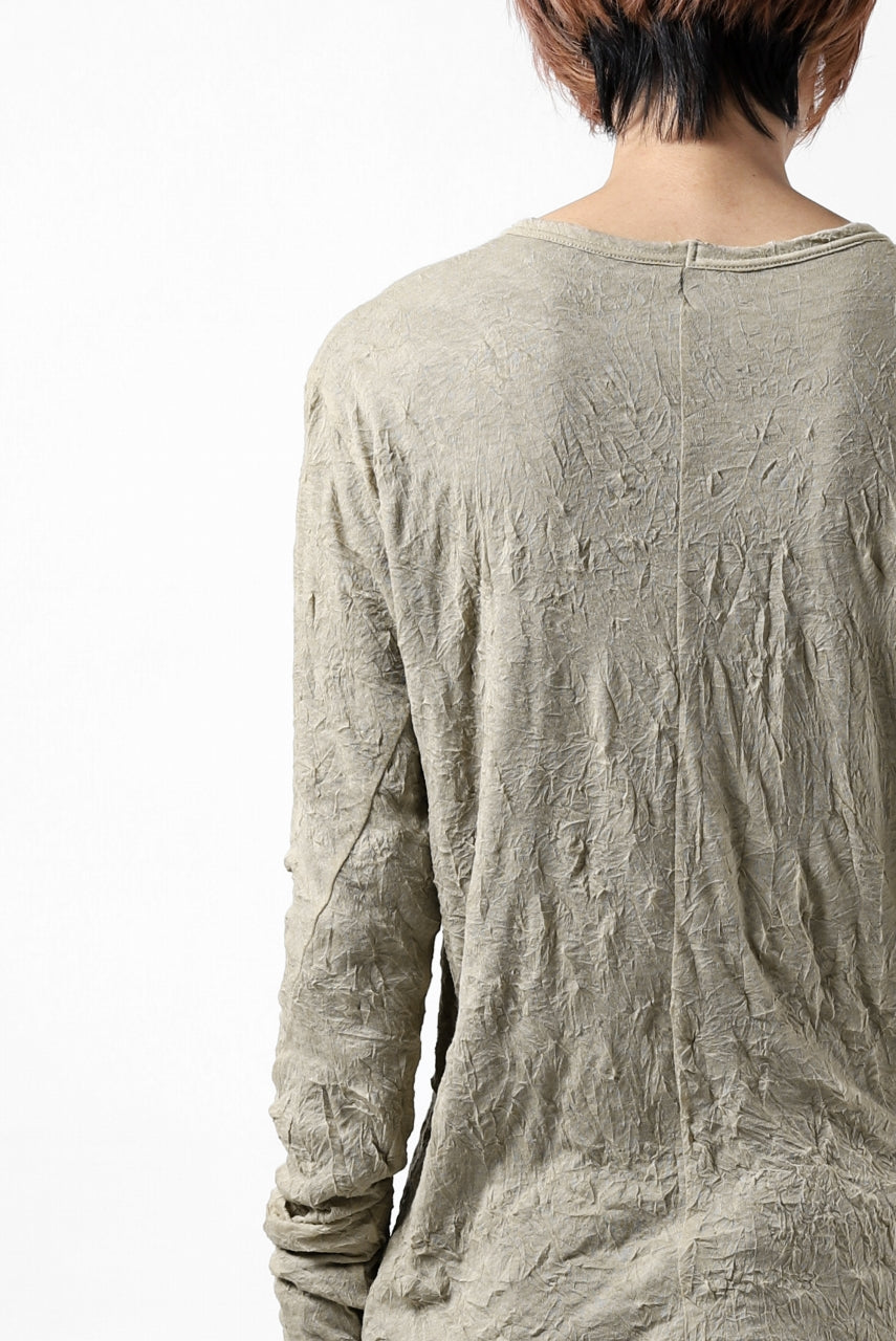 Load image into Gallery viewer, A.F ARTEFACT &quot;CRUMPLE&quot; DOUBLE LAYER L/S TOPS (BROWN×GREY)