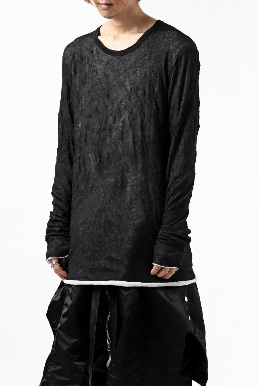 画像をギャラリービューアに読み込む, A.F ARTEFACT DOUBLE LAYERED LONG SLEEVE TOPS (BLACK×WHITE)