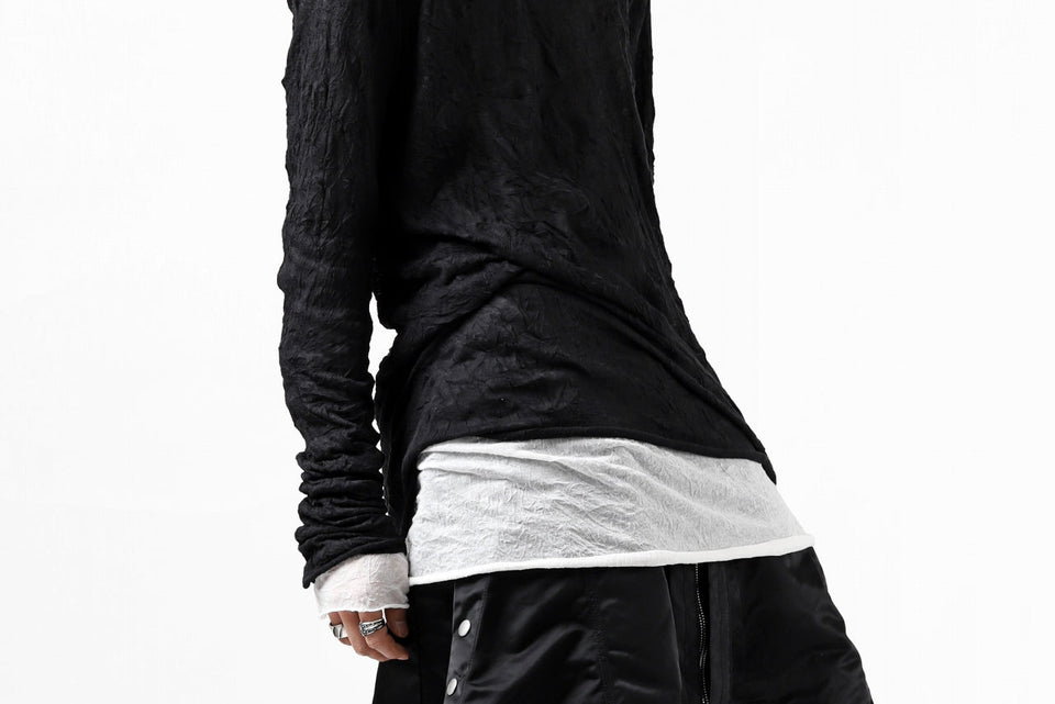 画像をギャラリービューアに読み込む, A.F ARTEFACT DOUBLE LAYERED LONG SLEEVE TOPS (BLACK×WHITE)