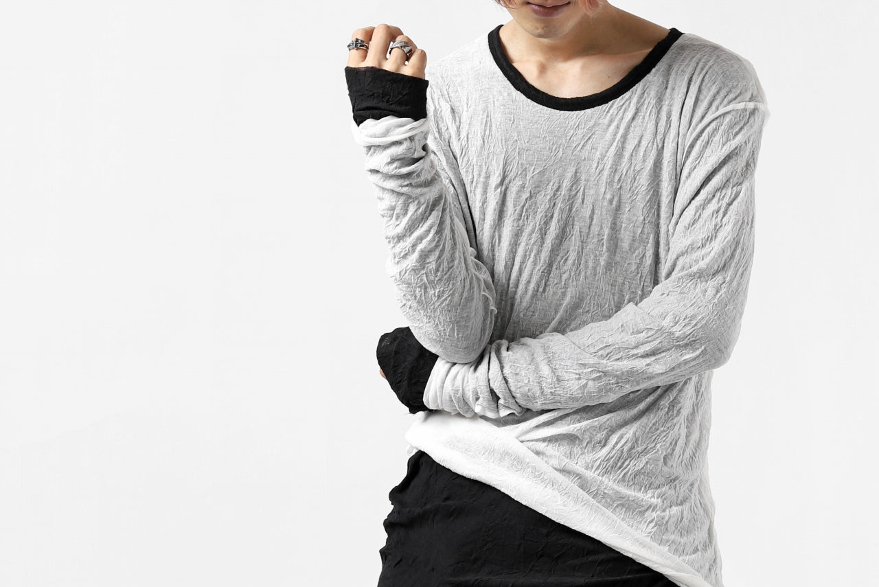 A.F ARTEFACT DOUBLE LAYERED LONG SLEEVE TOPS (BLACK×WHITE)