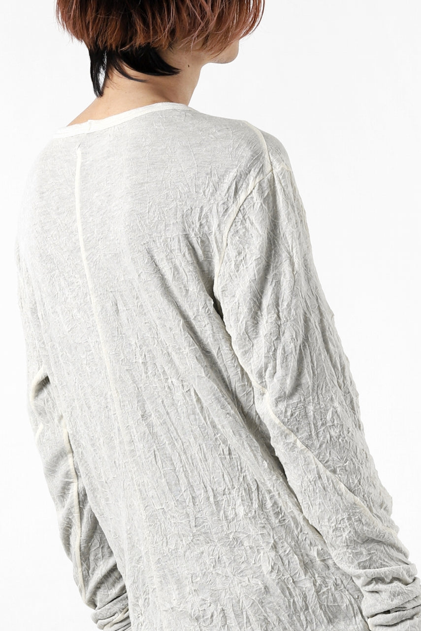 A.F ARTEFACT DOUBLE LAYERED LONG SLEEVE TOPS (IVORY×GREY)