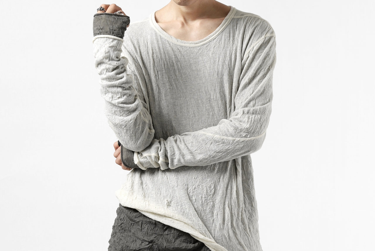 A.F ARTEFACT DOUBLE LAYERED LONG SLEEVE TOPS (IVORY×GREY)