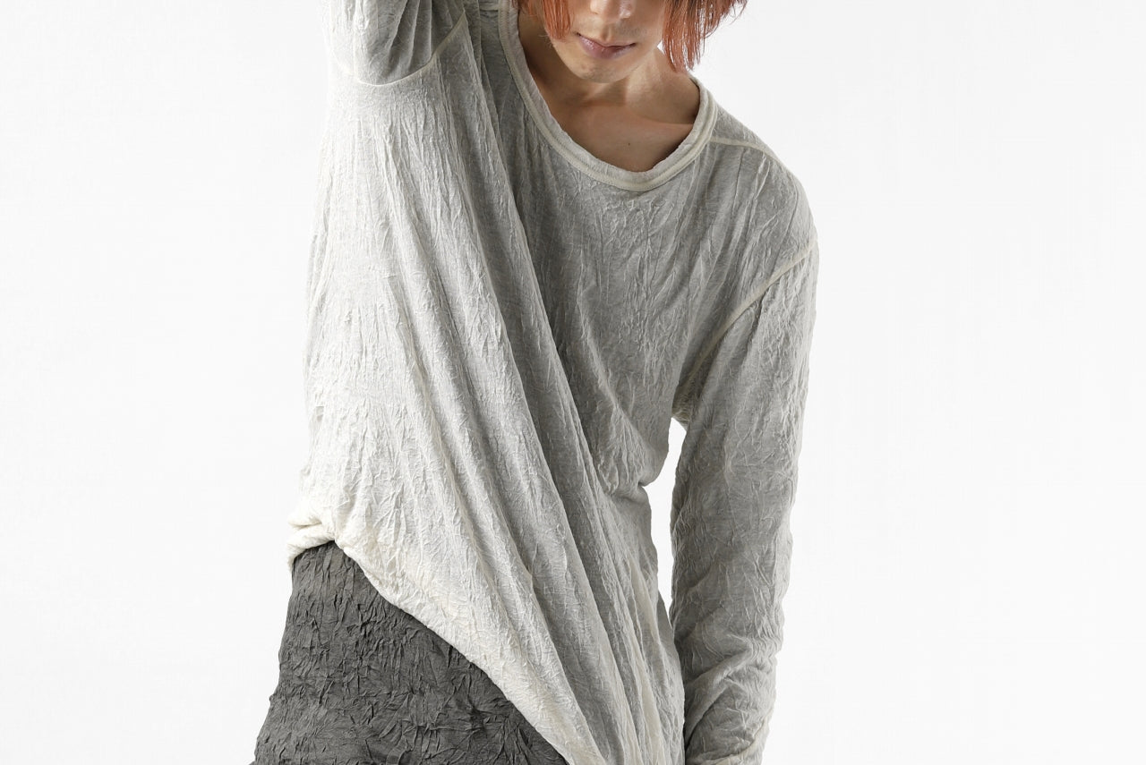 A.F ARTEFACT DOUBLE LAYERED LONG SLEEVE TOPS (IVORY×GREY)