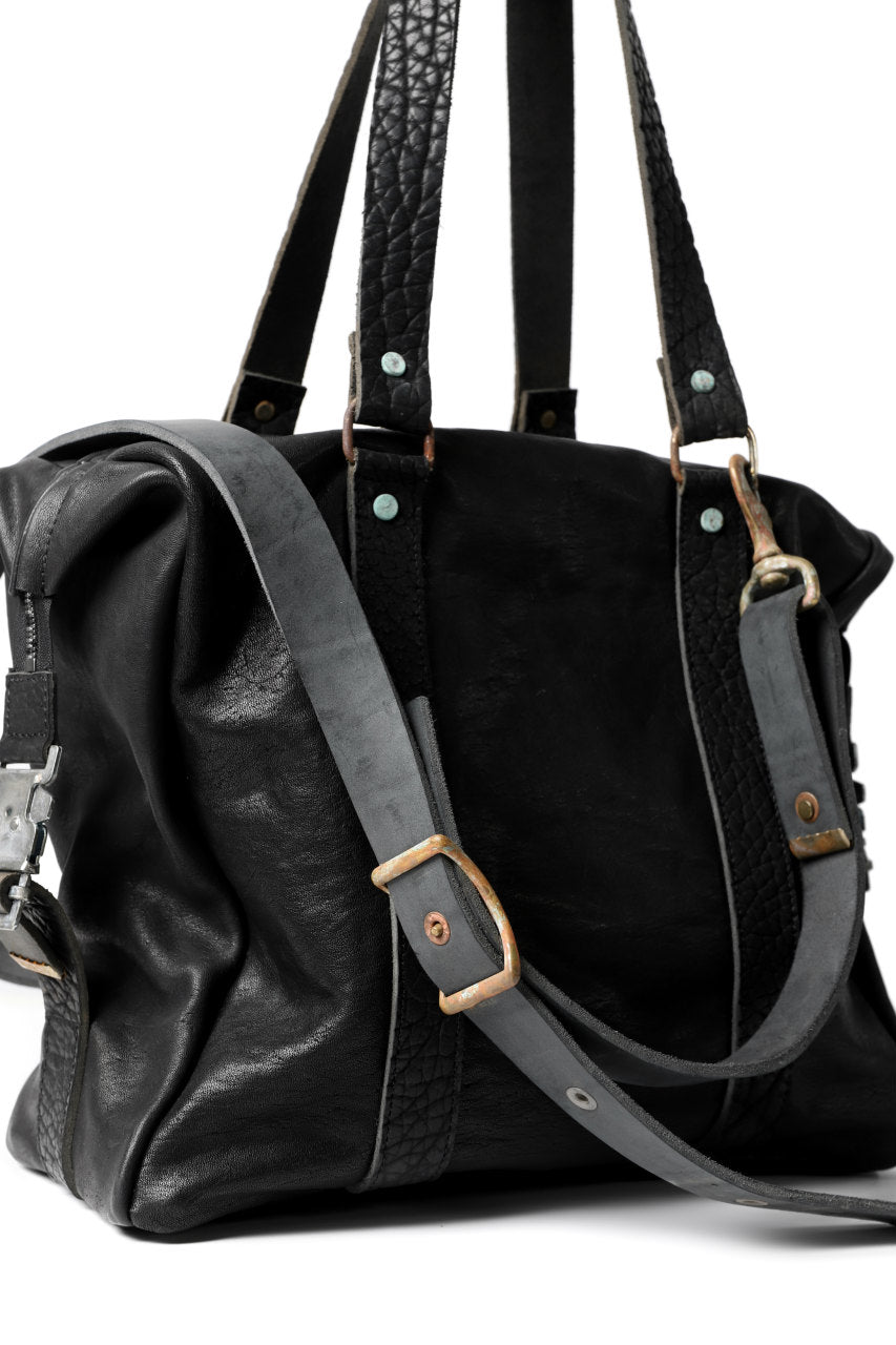 ierib exclusive 2way Doctors Bag with Strap Belt / FVT Oiled Horse (BLACK)