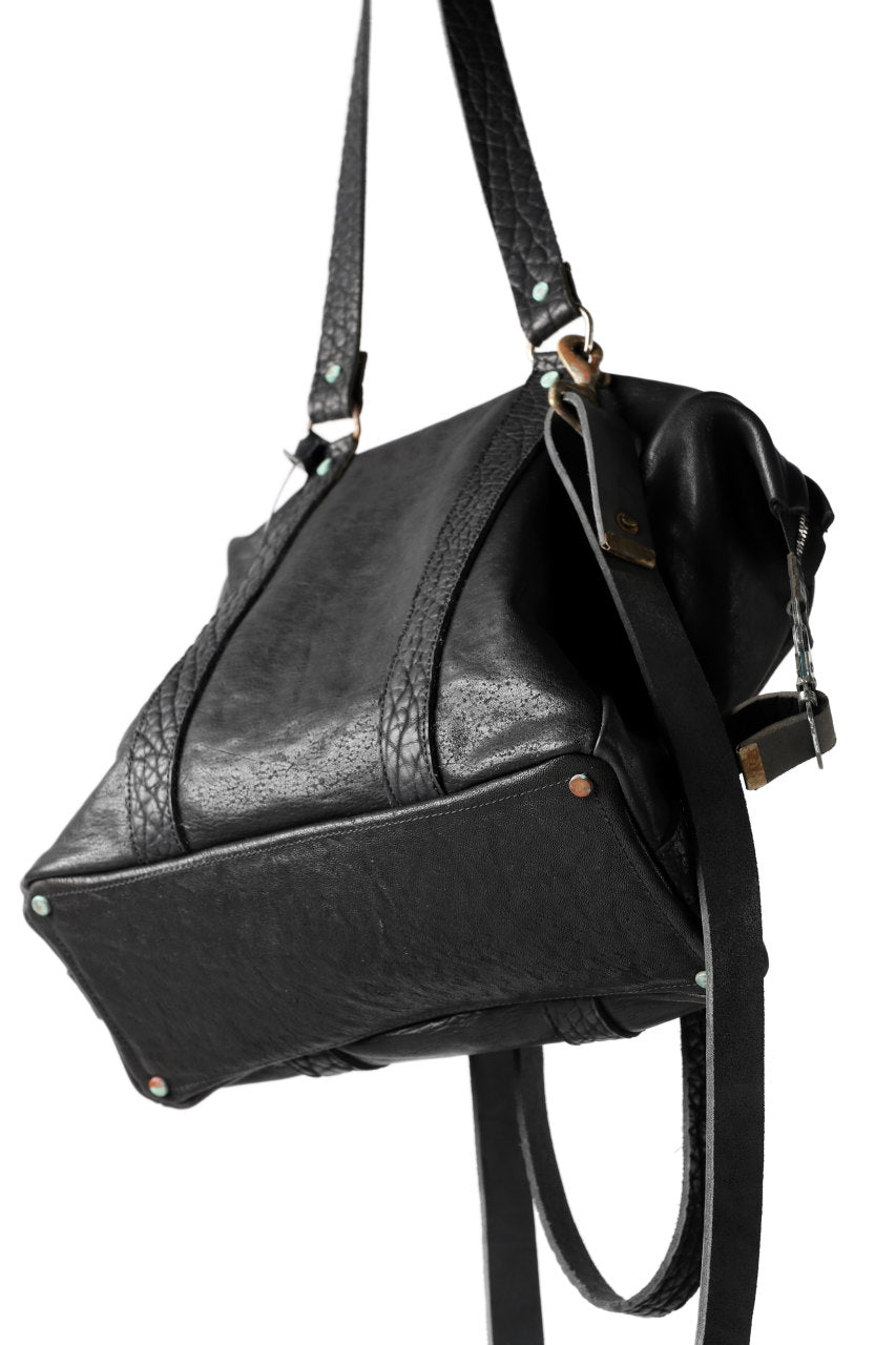 Load image into Gallery viewer, ierib exclusive 2way Doctors Bag with Strap Belt / FVT Oiled Horse (BLACK)