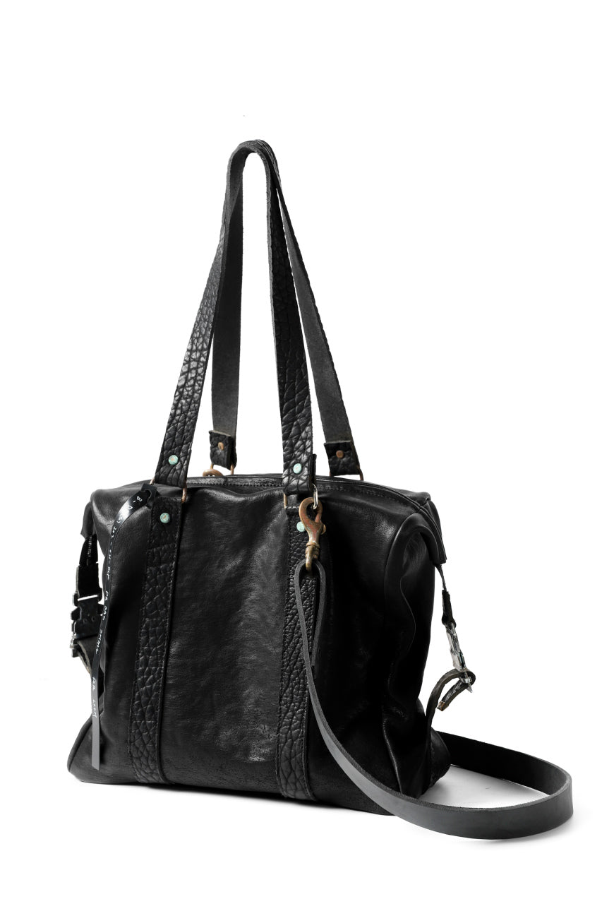 Load image into Gallery viewer, ierib exclusive 2way Doctors Bag with Strap Belt / Oiled Horse Leather (BLACK)