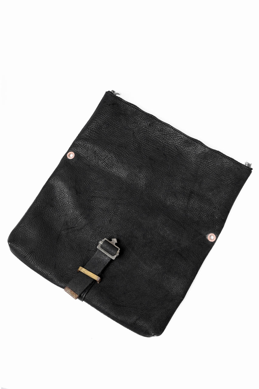 画像をギャラリービューアに読み込む, ierib exclusive folded shoulder-clutch bag / Shrunken Rough Bull (BLACK)