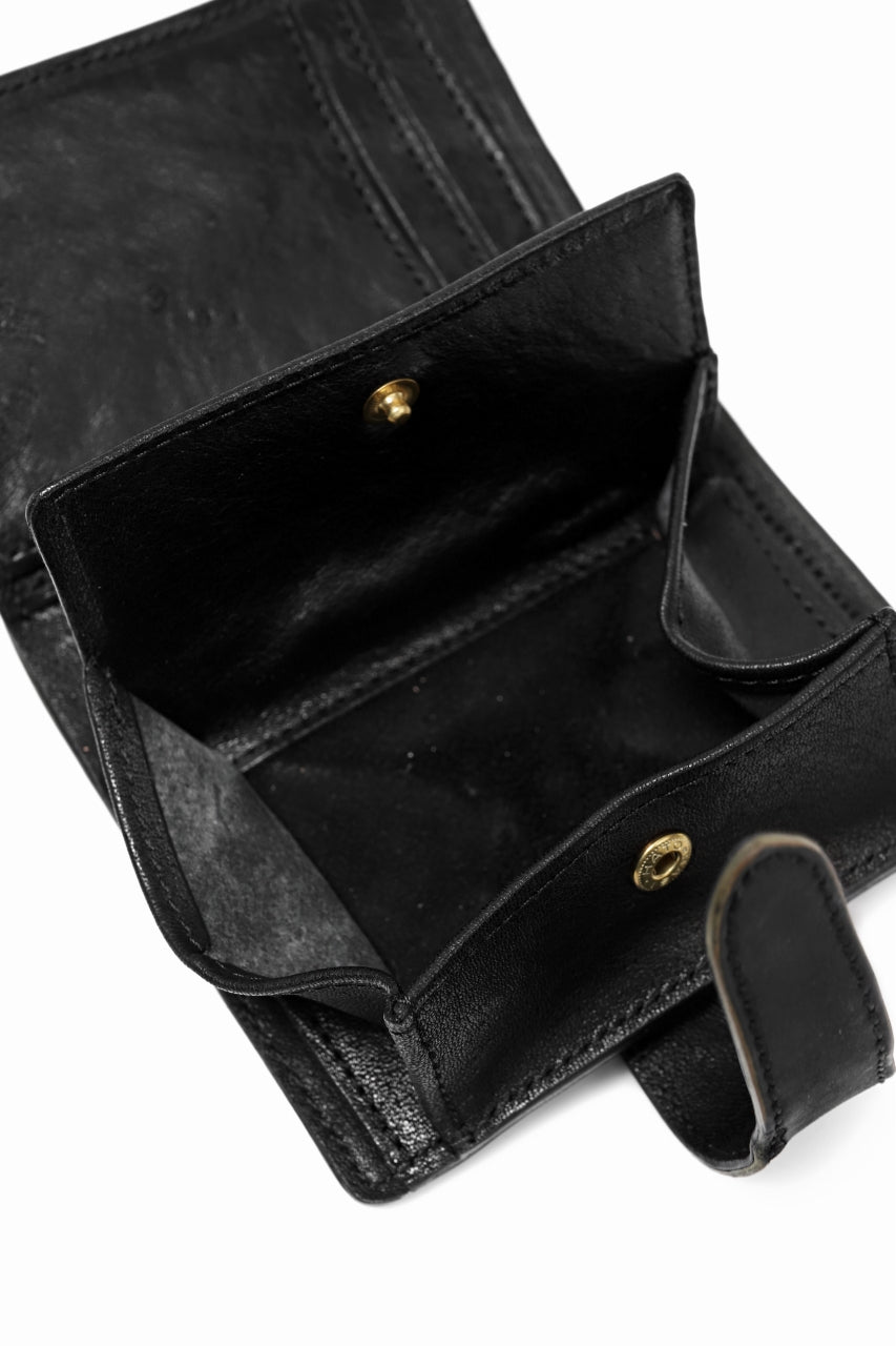 ierib exclusive lvmh leather wallet / waxy horse butt (BLACK)