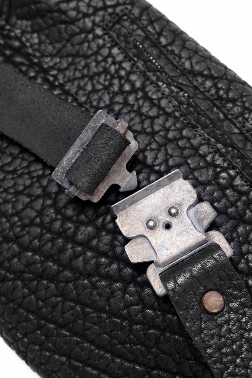 ierib WAIST BAG 2 / Shrunken Rough Bull Leather (BLACK)