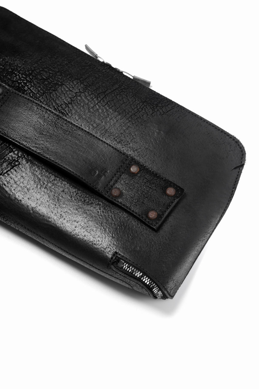 Load image into Gallery viewer, ierib &quot;Last Number&quot; onepiece clutch-bag / waxy JP culatta (BLACK)