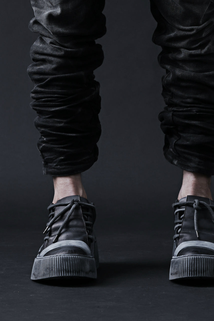 画像をギャラリービューアに読み込む, BORIS BIDJAN SABERI COW LEATHER LOW CUT SNEAKER / OBJECT DYED &amp; HAND TREATED &quot;BAMBA2.1&quot; (BLACK)