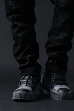 画像をギャラリービューアに読み込む, BORIS BIDJAN SABERI COW LEATHER LOW CUT SNEAKER / OBJECT DYED &amp; HAND TREATED &quot;BAMBA2.1&quot; (BLACK)