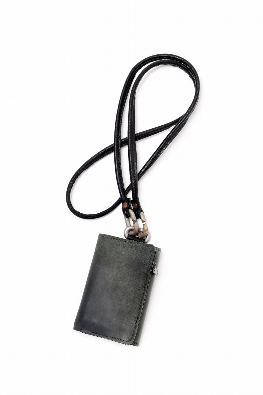 ierib smart folding neck wallet / Marble Cordovan (BLACK-A)の商品 
