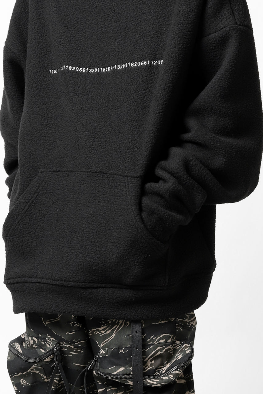 A.F ARTEFACT "FLUFFY" EMBROIDERED HOODIE / BomberFLEECE (BLACK)