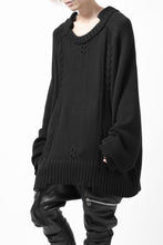 Load image into Gallery viewer, A.F ARTEFACT CABLE KNIT PULL OVER / LOW GAUGE WOOL (BLACK)